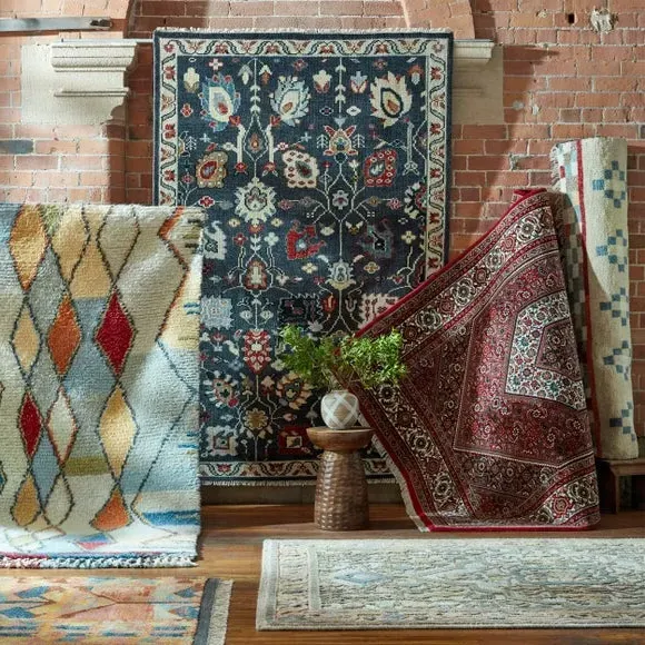 Hand-Knotted Shaggy Rug - Multicoloured, Wool