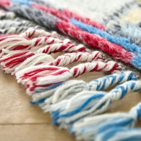Hand-Knotted Shaggy Rug - Multicoloured, Wool