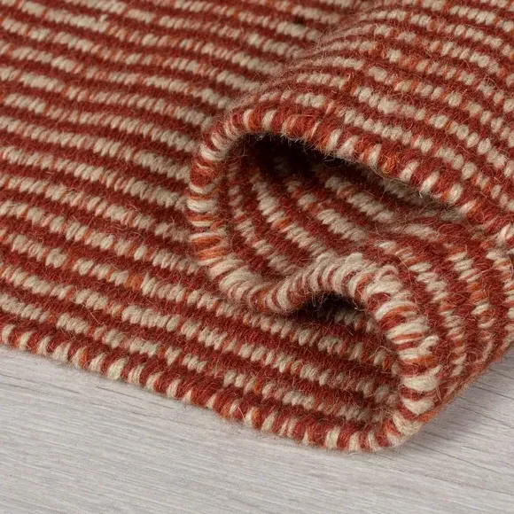 Hand-Made Wool Runner - Orange, 100% Wool