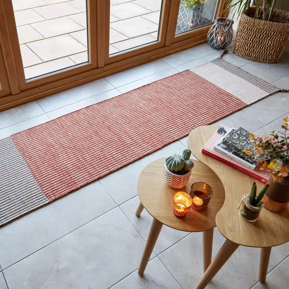 Hand-Made Wool Runner - Orange, 100% Wool image
