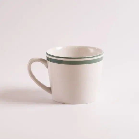 Hand-Painted Mug - Green, Porcelain
