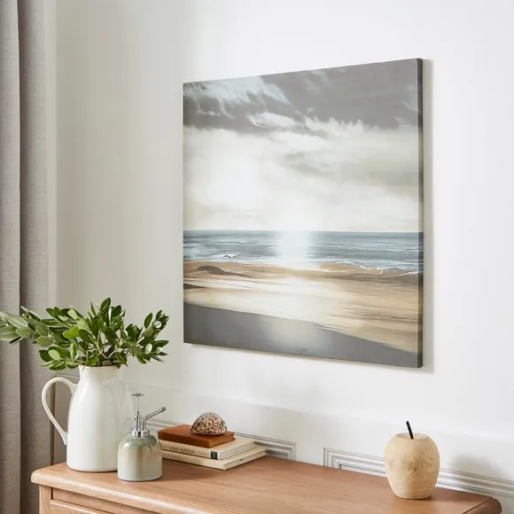 Hand Painted Wall Canvas - Grey, Canvas image