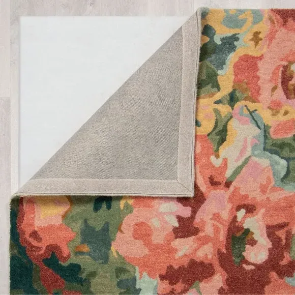 Hand Tufted Floral Rug - Multicoloured, Wool