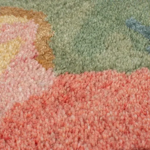 Hand Tufted Floral Rug - Multicoloured, Wool