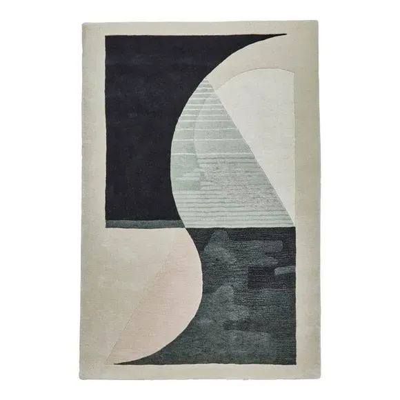 Hand Tufted Rug Abstract Design - Natural