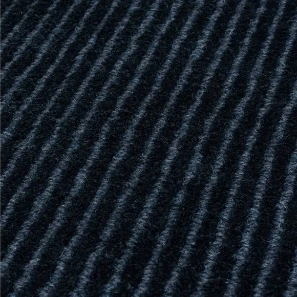 Hand Tufted Rug with Ribbed Texture - Blue, Wool