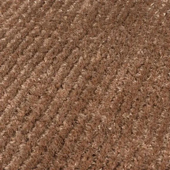 Hand Tufted Rug with Ribbed Texture - Caramel, Wool