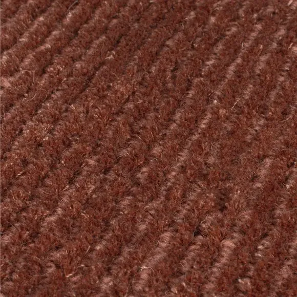 Hand Tufted Rug with Ribbed Texture - Clay, Wool