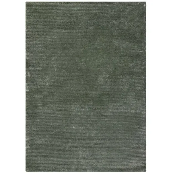 Hand Tufted Rug with Ribbed Texture - Green, Wool