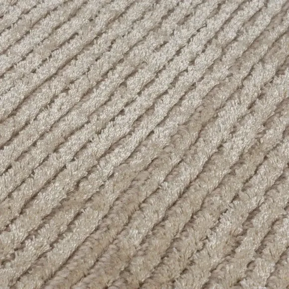 Hand Tufted Rug with Ribbed Texture - Natural, Wool