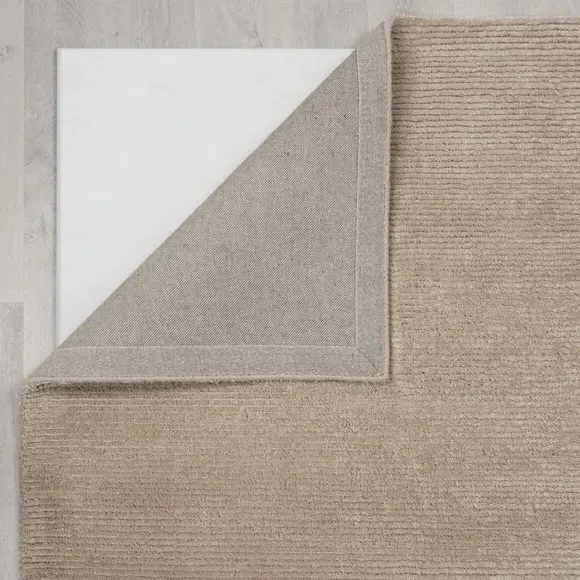 Hand Tufted Rug with Ribbed Texture - Natural, Wool