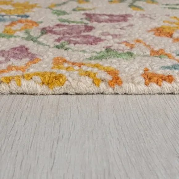 Hand Tufted Wool Rug - Yellow, Natural Wool