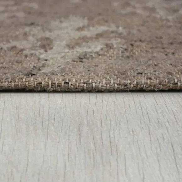 Handcrafted Area Rug with Motif - Natural