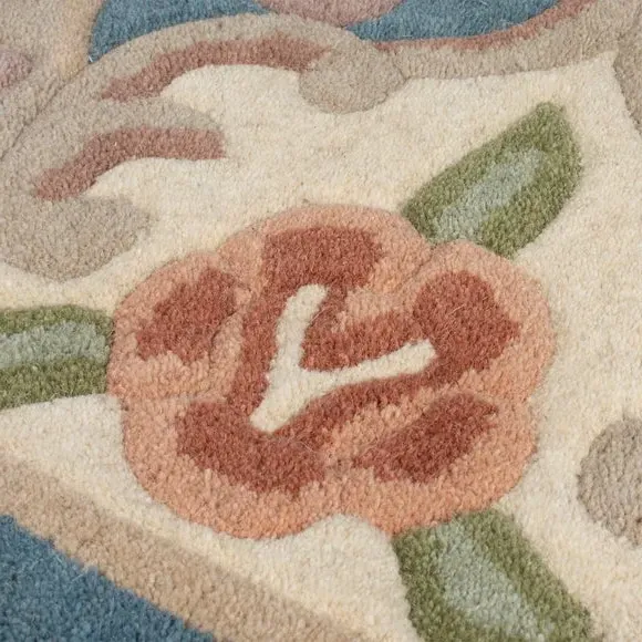 Handcrafted Aubusson Rug - Blue, Wool