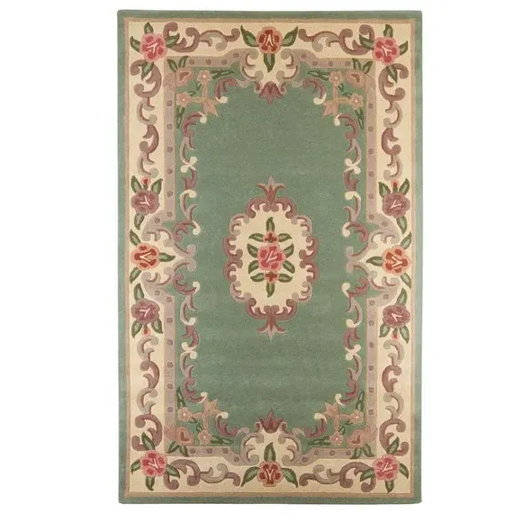 Handcrafted Aubusson Rug - Red, Wool