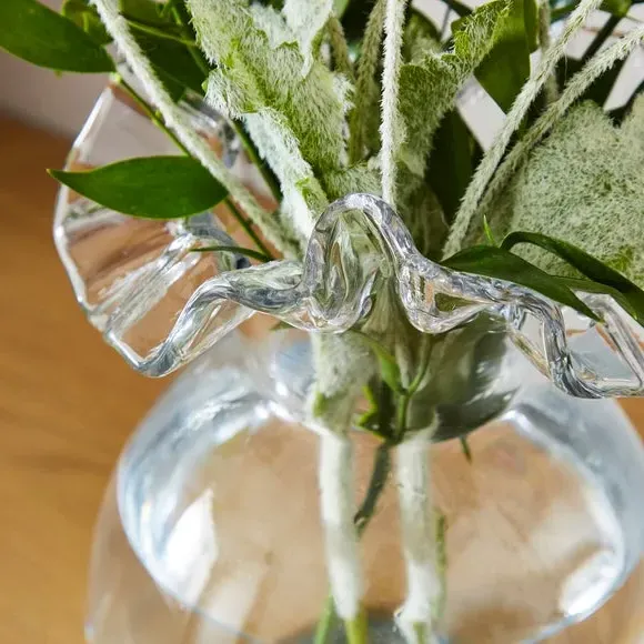 Handkerchief Glass Vase - Clear, Hand Blown