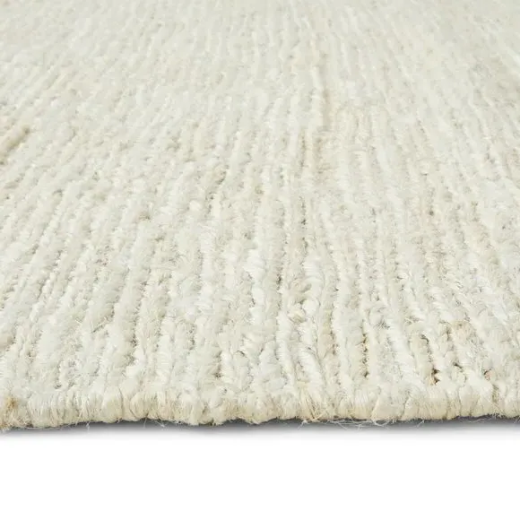 Handloom Rug with Grid Pattern - Natural, Wool
