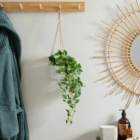 Hanging Artificial Plant - Grey, Geometric Pot image