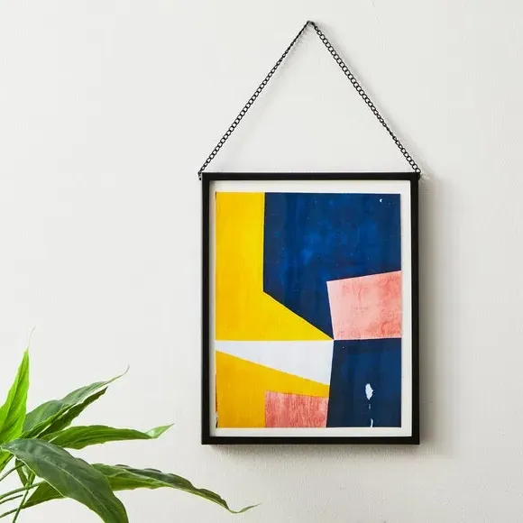 Hanging Chain Photo Frame - Black, Metal