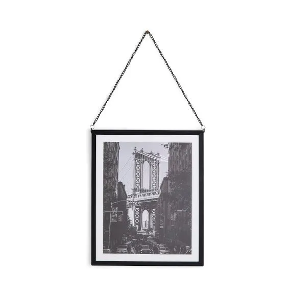 Hanging Chain Photo Frame - Black, Metal