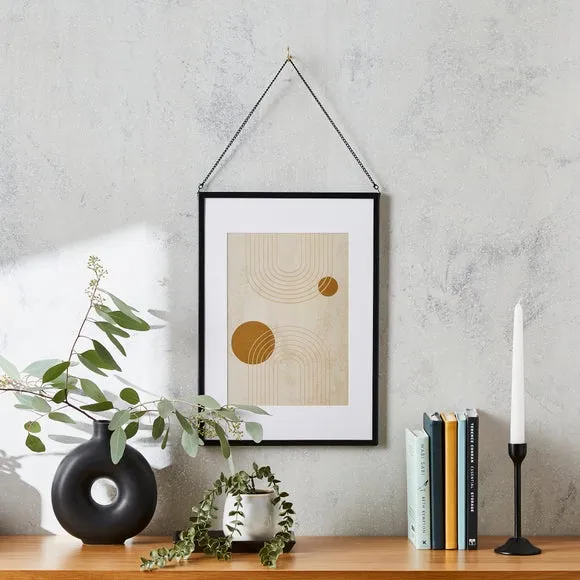 Hanging Chain Photo Frame - Black, Metal