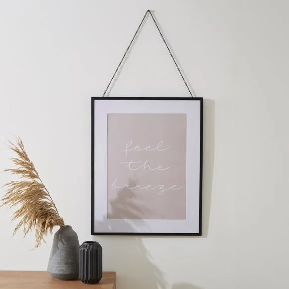 Hanging Chain Photo Frame - Black, Metal