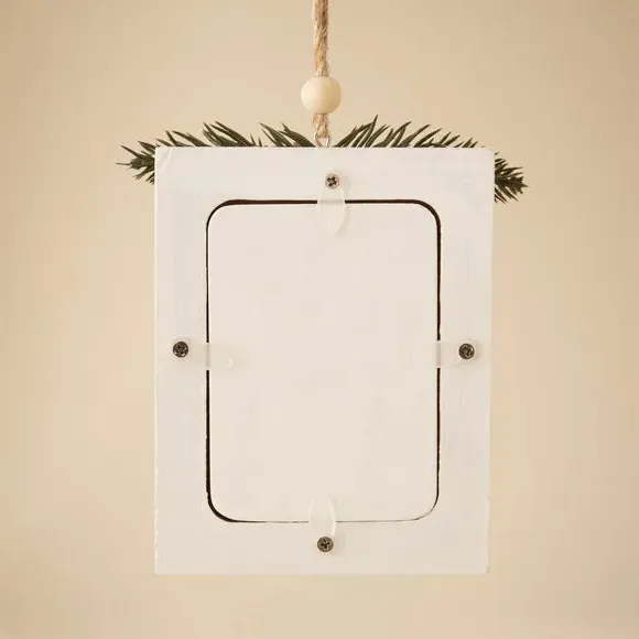 Hanging Photo Frame Decoration - Red, Wood
