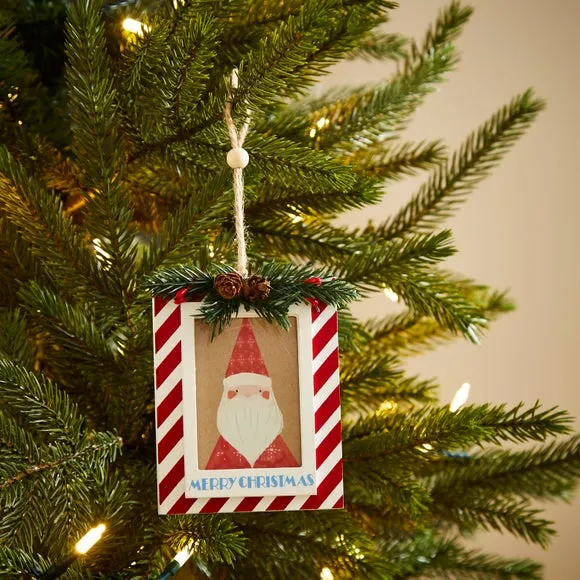 Hanging Photo Frame Decoration - Red, Wood image