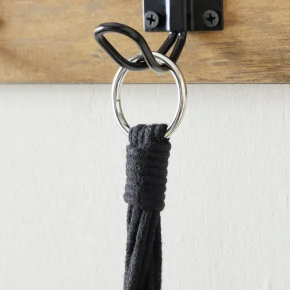 Hanging Plant Pot with Macrame - Black, Ceramic