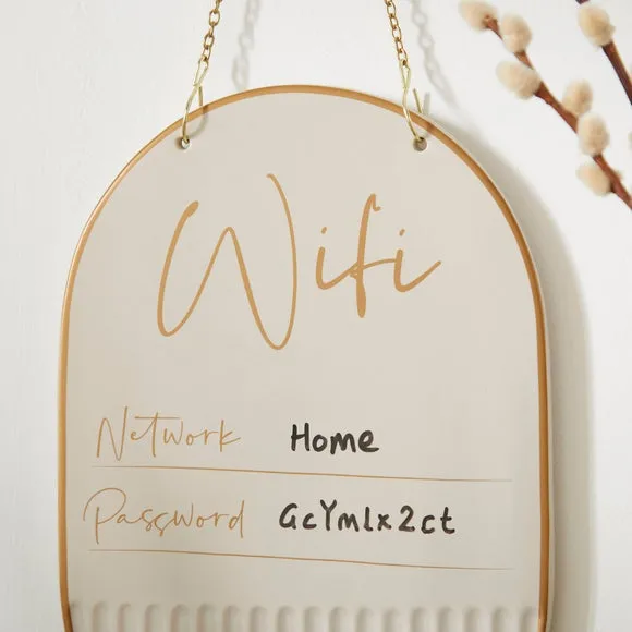 Hanging WiFi Plaque with Chain - Natural Stone