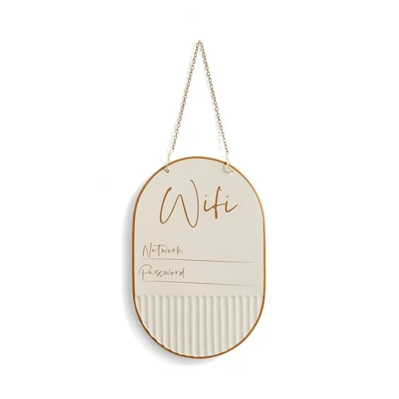Hanging WiFi Plaque with Chain - Natural Stone