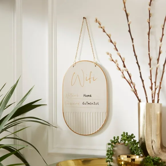 Hanging WiFi Plaque with Chain - Natural Stone image