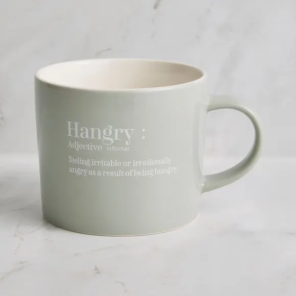 Hangry Slogan Mug - Grey, Stoneware image