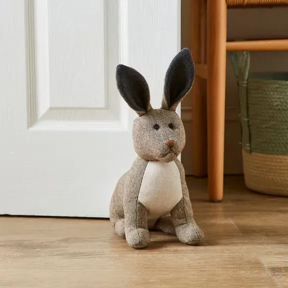 Hare Doorstop with Jacquard Design - Brown image