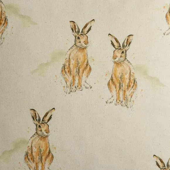 Hare Printed Cushion Cover - Natural