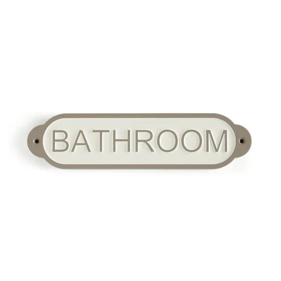 Heart and Soul Bathroom Plaque - White, Aluminium
