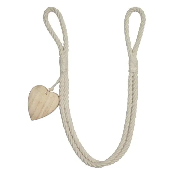 Heart Curtain Tieback - Natural, Wood image