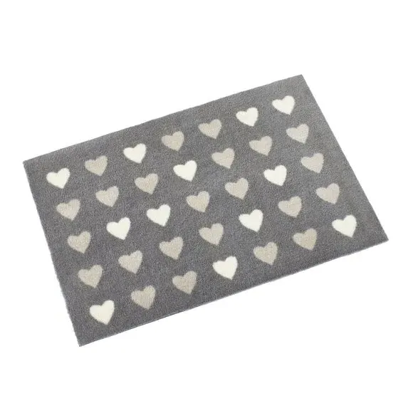 Heart Mat Washable - Grey