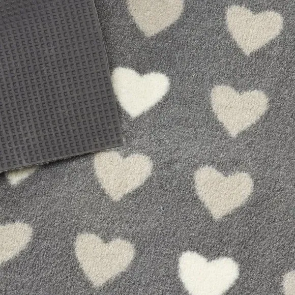 Heart Mat Washable - Grey
