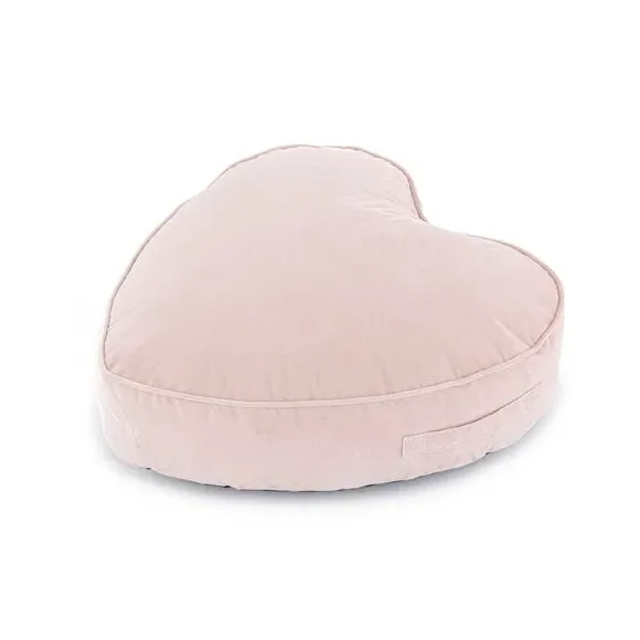 Heart Pouffe with Handles - Blush, Velour