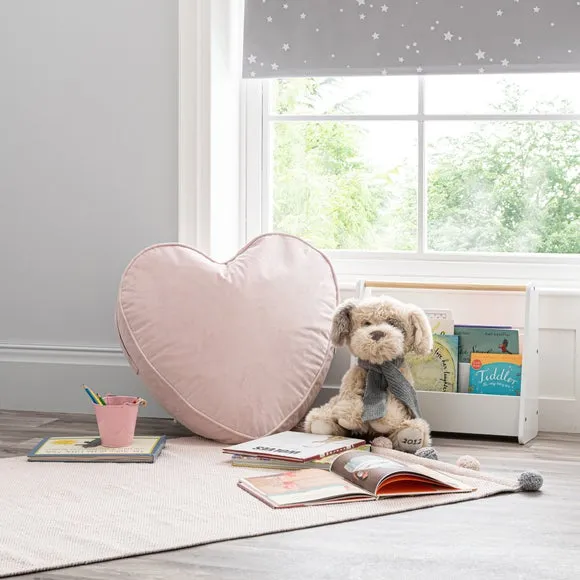 Heart Pouffe with Handles - Blush, Velour image