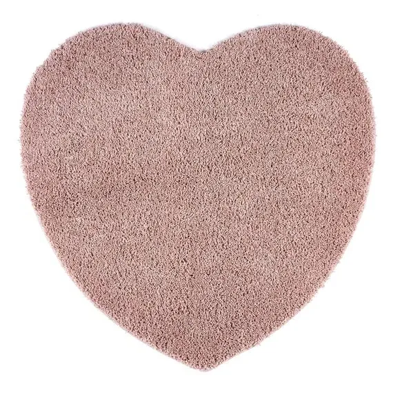 Heart Shaggy Rug Machine Washable - Blush