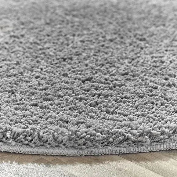 Heart Shaggy Rug Machine Washable - Silver