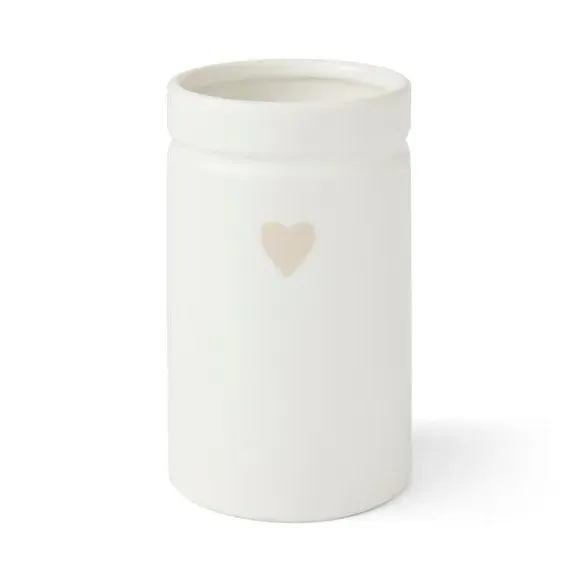 Heart Toothbrush Holder - White, Ceramic