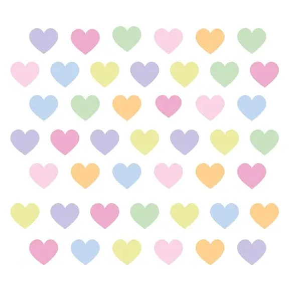 Heart Wall Stickers - Pink, Self-Adhesive