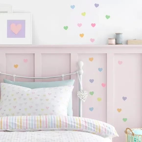 Heart Wall Stickers - Pink, Self-Adhesive image