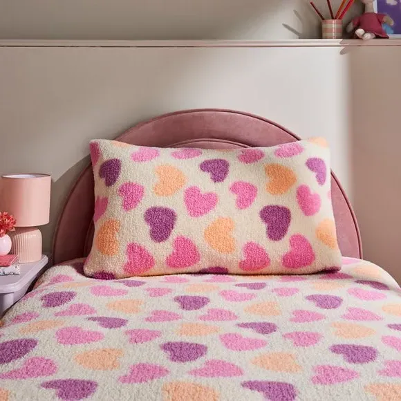 Hearts Duvet Cover & Pillowcase Set - Pink
