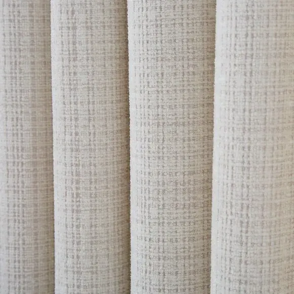 Heavyweight Eyelet Curtains - Ivory, Chenille