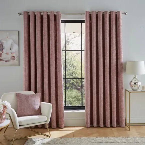 Heavyweight Eyelet Curtains - Mauve, Chenille