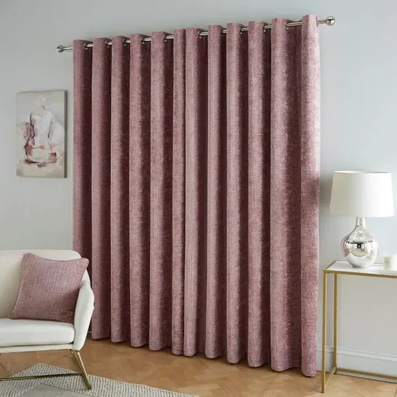 Heavyweight Eyelet Curtains - Mauve, Chenille